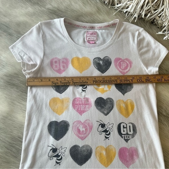 y2k PINK VICTORIA’S SECRET White Yellowjackets GA Tech Short Sleeve Sleep Shirt - Picture 8 of 10